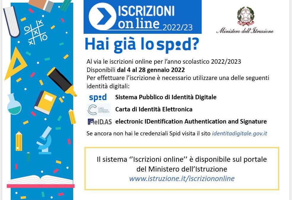 OPENDAY E ISCRIZIONI ONLINE CLASSI PRIME A.S. 2022/2023. Le domande dal 4 al 28 gennaio 2022